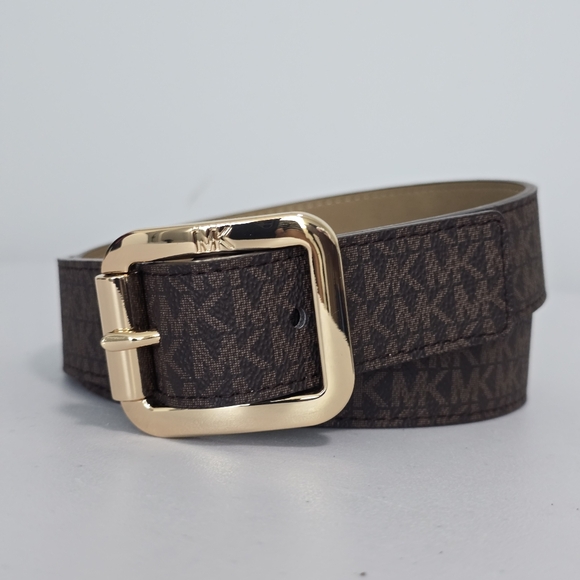 MICHAEL Michael Kors Faux Leather Belt Womens S Brown NWT